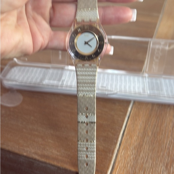 Swatch Beige and Gold Analog Watch main image 4